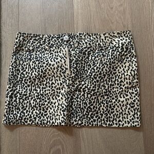 Edikted Black and Cream Animal Print Mini Skirt